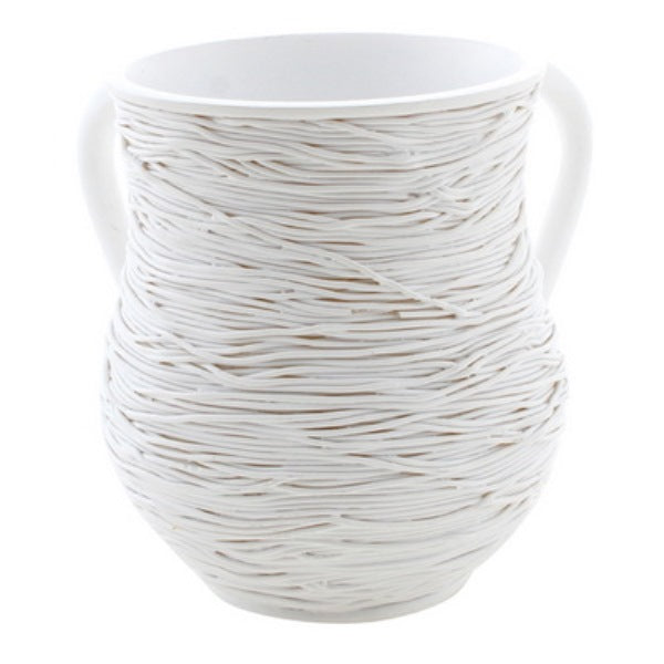 Wash Cup: Polyresin - White Strings Design