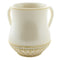 Wash Cup: Polyresin - Cream Lattice Design