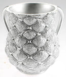 Wash Cup: Poly Silver Textured 3D Diamond Design