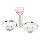 Salt Dish: Crystal Pink Jewel & Crushed Glass Inside