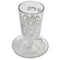 Kiddush Cup: Glass With Tray With Stem Jerusalem Design