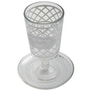 Kiddush Cup & Tray: Glass Diamond Design