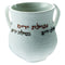 Wash Cup: Polyresin - White Burlap 2 Line 3D Words