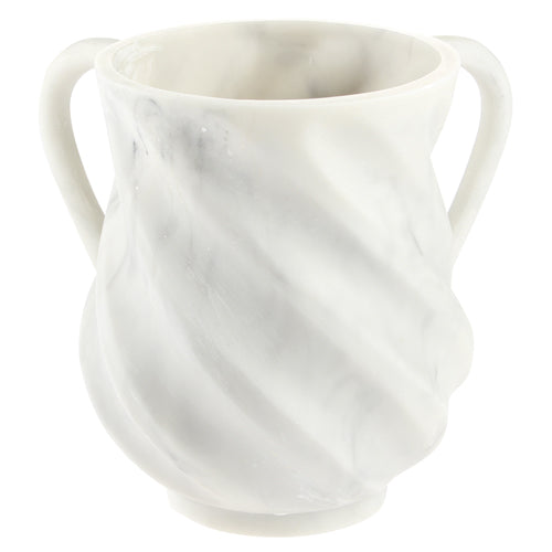 Wash Cup: Polyresin - Wave White Marble