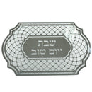 Candlestick Tray: Glass Oval With Stones And Salt Holder With Crystal Legs