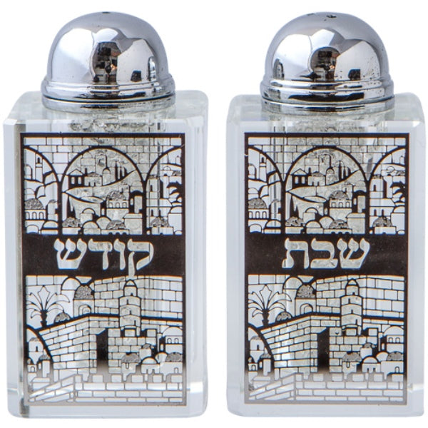Salt And Pepper Shaker: Crystal Crushed Stone Jerusalem