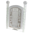 Shabbos Hadlakas Neiros Prayer: Crystal & Silver Plated Frame