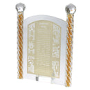 Shabbos Hadlakas Neiros Prayer: Crystal & Gold Plated Frame