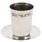 Kiddush Cup: Stainless Steel With Round Tray Hammered Design
