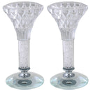 Candlestick Set: Crystal Crushed Glass Inside