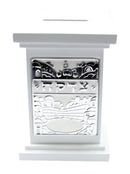 Tzedakah Box: Wood Jerusalem Design - White