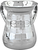 Wash Cup: Stainless Steel Dotted Design & Matt Stripes
