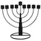 Chanukah Oil Menorah: Tin Chabad Black - 12"