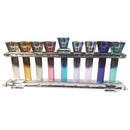 Chanukah Menorah: Crystal & Multicolor Cups