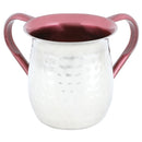 Wash Cup: Stainless Steel Hammered - Red