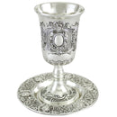 Kiddush Cup & Tray: Nickel Plated