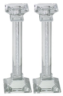 Candlestick Set: Crystal Crushed Glass Inside