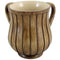 Wash Cup: Polyresin Light Brown Stripes