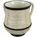 Wash Cup: Polyresin - Woven Design: Ivory