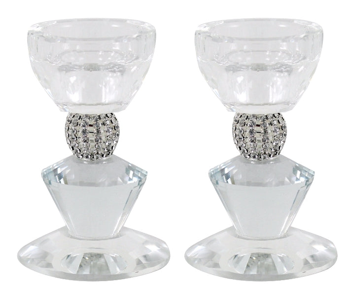 Candlestick Set: Crystal Diamond Design