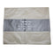 Challah Cover: Faux Leather Ivory & Grey Stripe