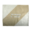 Challah Cover: Faux Leather Gold And Ivory Diagonal - Ivory Embroidery