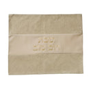 Challah Cover: Faux Leather Cream Swirls And Ivory Stripe Design