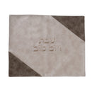 Challah Cover: Faux Leather Taupe And Cream Diagonal - Cream Embroidery