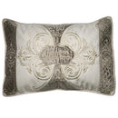 Pesach Set: Brocade And Velvet With Stones - Grey And Off White