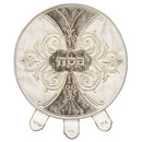 Pesach Set: Brocade And Velvet With Stones - Grey And Off White