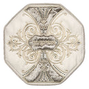Pesach Set: Brocade And Velvet With Stones - Grey And Off White