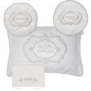 Pesach Set: Satin (4 Pc Set) - White And Silver