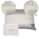 Pesach Set: 4 Pcs - Vinyl - 2 Tone White/Silver
