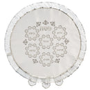 Matzah Cover: Silver Embroidery Floral Design