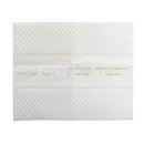 Challah Cover: Faux Leather White Quilted Design - Grey Embroidery