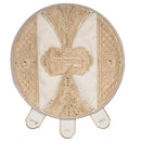 Matzah Cover: Brocade And Velvet With Stones Taupe And Off White