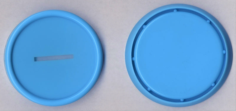 Tzedakah Box Craft: Plastic - Alef Bais 3D Balloons Design - Blue