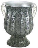 Wash Cup: Polyresin - Silver Design & Texture