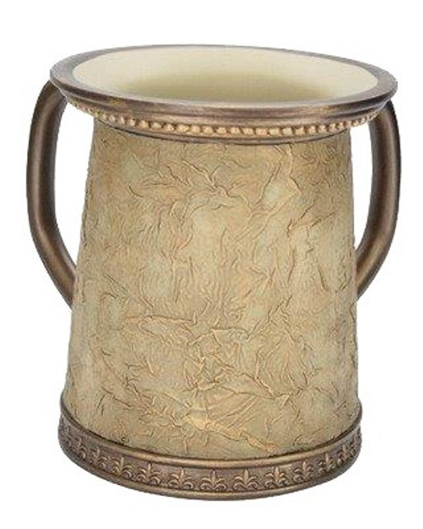 Wash Cup: Polyresin - Crinkle Design - Gold