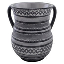 Wash Cup: Polyresin - Mixed Media Stripes - Grey