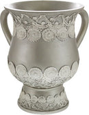 Wash Cup: Polyresin - Silver Lace Design