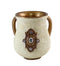 Wash Cup: Polyresin - Cream & Gold Texture Design With Crystal