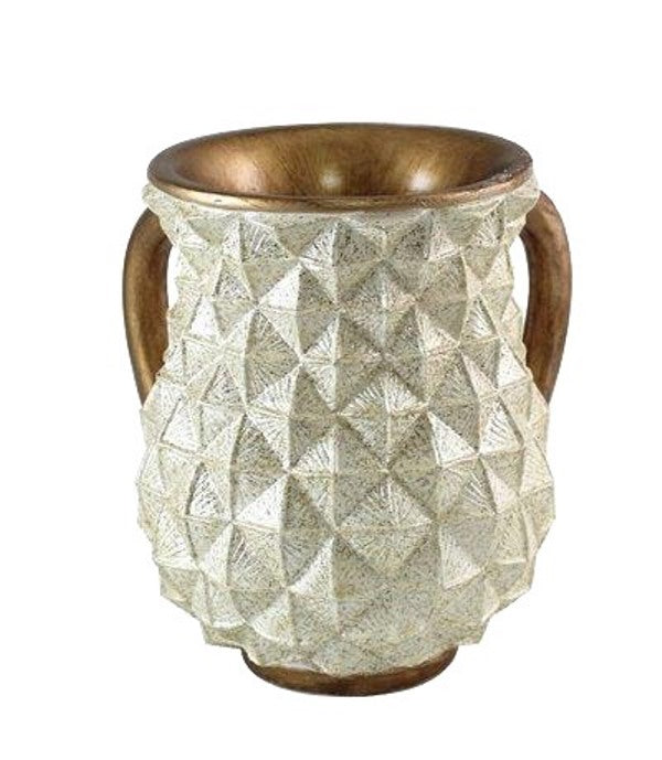 Wash Cup: Polyresin - Diamond Beveled Design