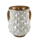 Wash Cup: Polyresin - Diamond Beveled Design