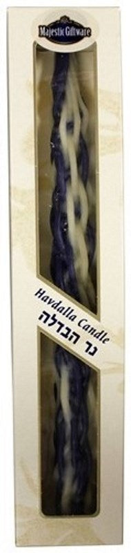 Havdalah Candle: Braided - Blue & White