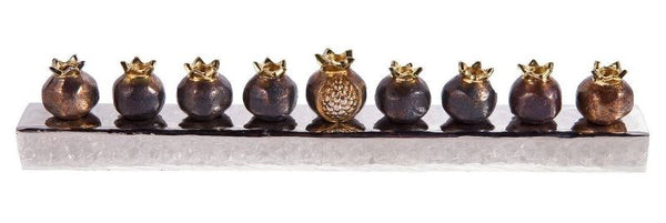 Emanuel Strip Menorah Pomegranites Copper