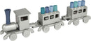 Emanuel Menorah Anodized Train Silver With Blue