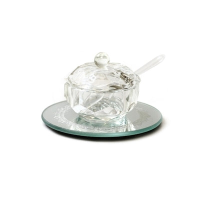 Honey Dish: Crystal With Coaster - Small