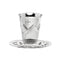Kiddush Cup & Tray: Mishkan Flower Design - Silver Plated