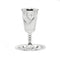 Kiddush Cup & Tray: Mishkan Flower Design With Stem - Silver Plated